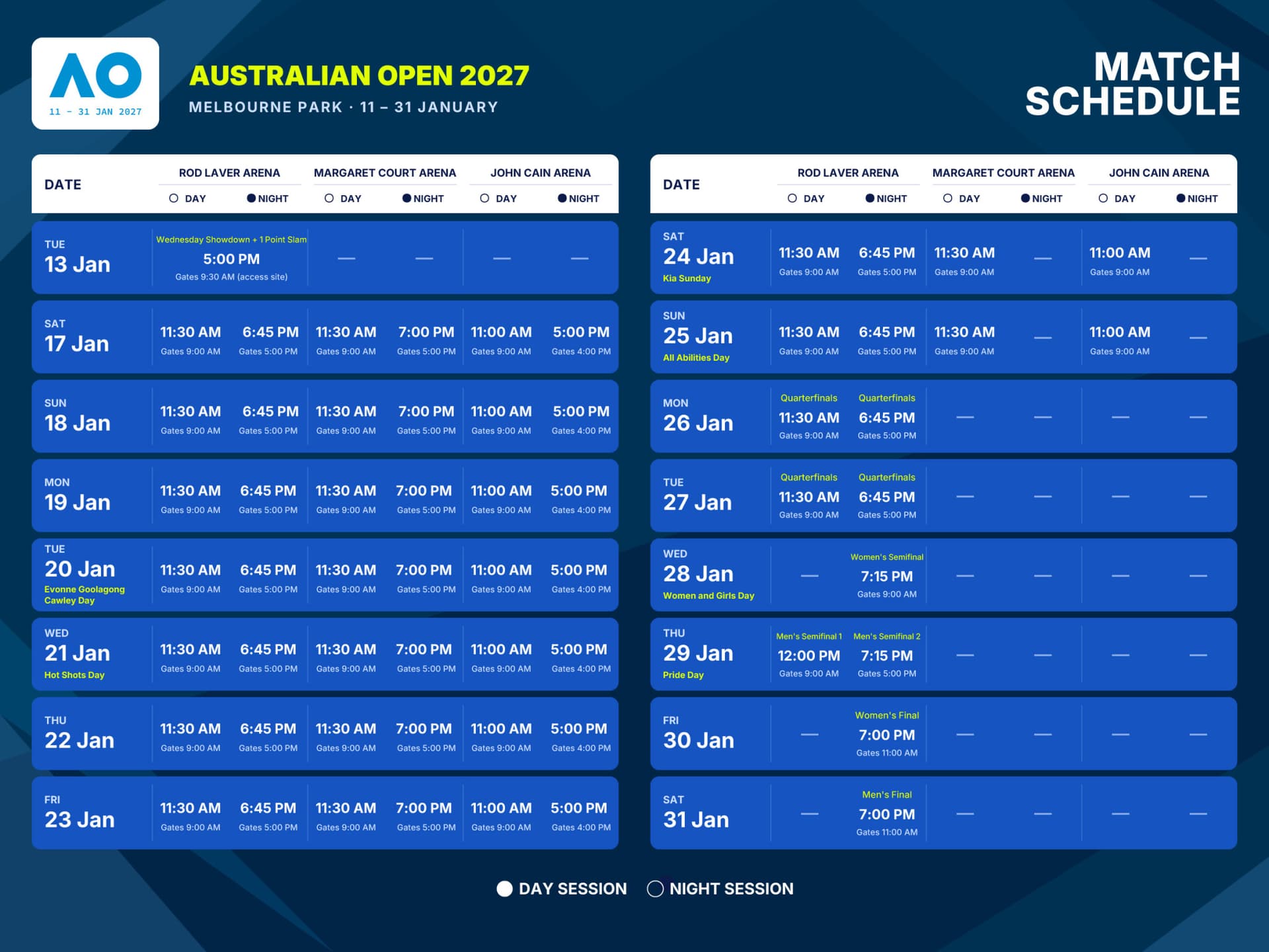 Tennis Tournament Australian Open 2027 Ticket (Jan 12 - Feb 01) - image 4